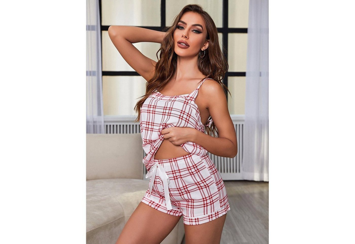 AUKUU Pyjama Pyjamas Pyjamas für Damen Sommer sexy Straps Shorts Damen Homewear Set von AUKUU