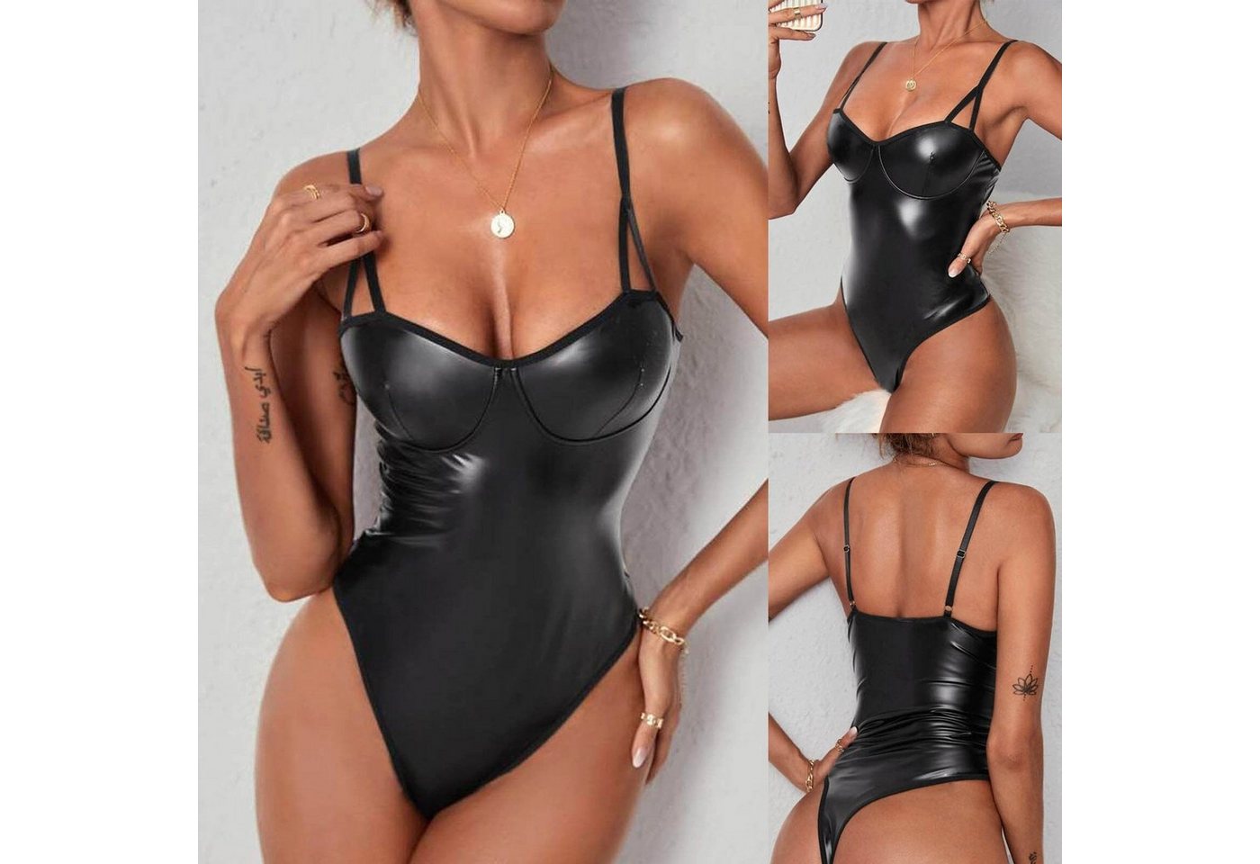 AUKUU Set: Corsage BH Set Unterwäsche Sexy Damen Straps Body Shaping Bodysuit von AUKUU