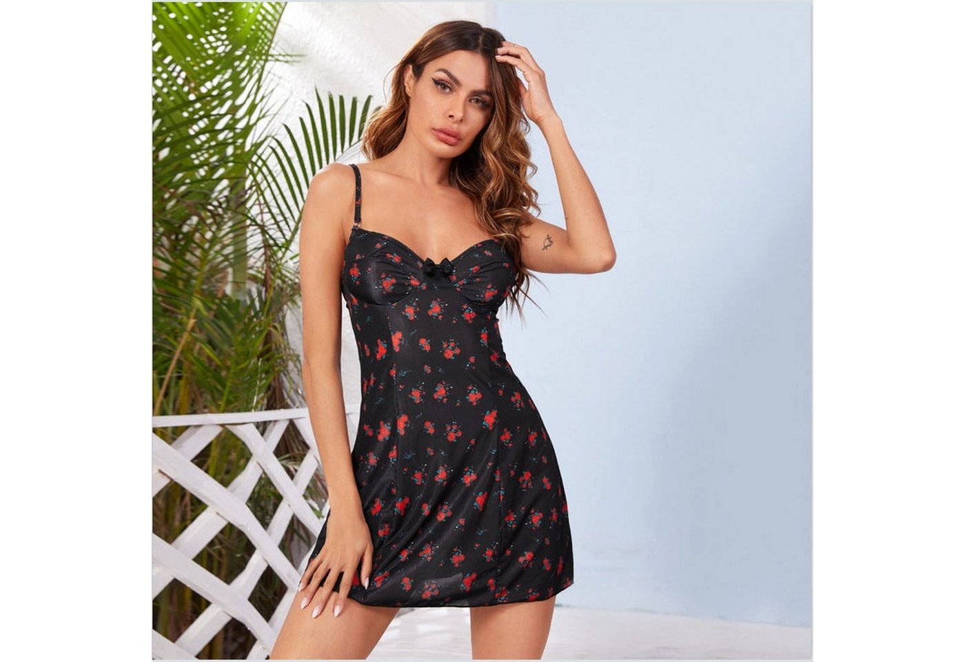 AUKUU Set: Corsage BH Set sexy Straps Pyjama Frühling und Herbst sexy Nachthemd Damen Sommer dünnes Nachthemd für Zuhause von AUKUU