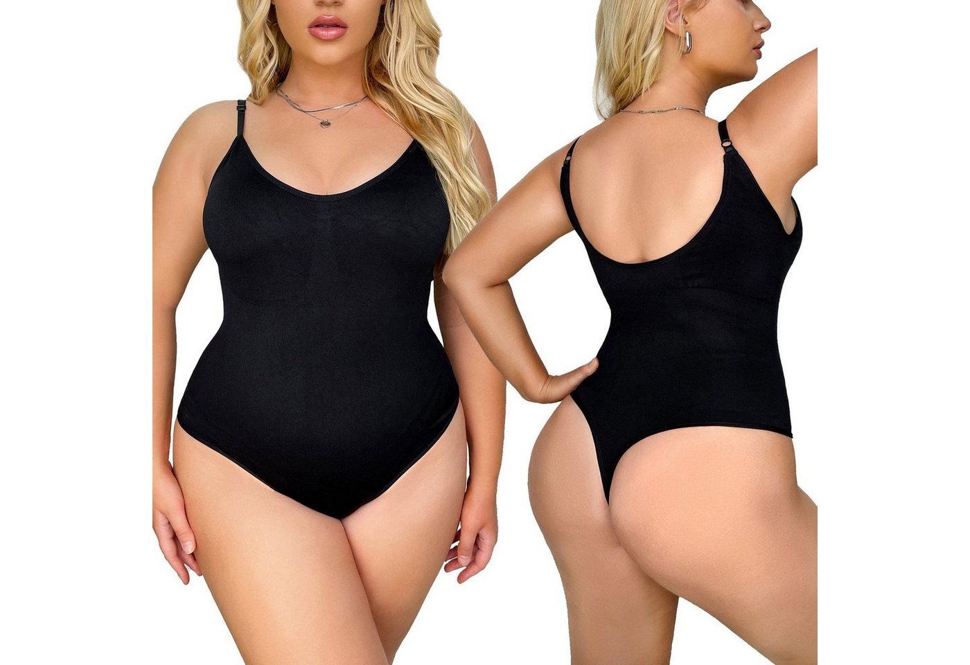 AUKUU Shaping-Body Plus Plus Size T förmiger Body Shaper Po Lifting Nahtloses Korsett Damen Hosenträger Bauchkontroll Body von AUKUU