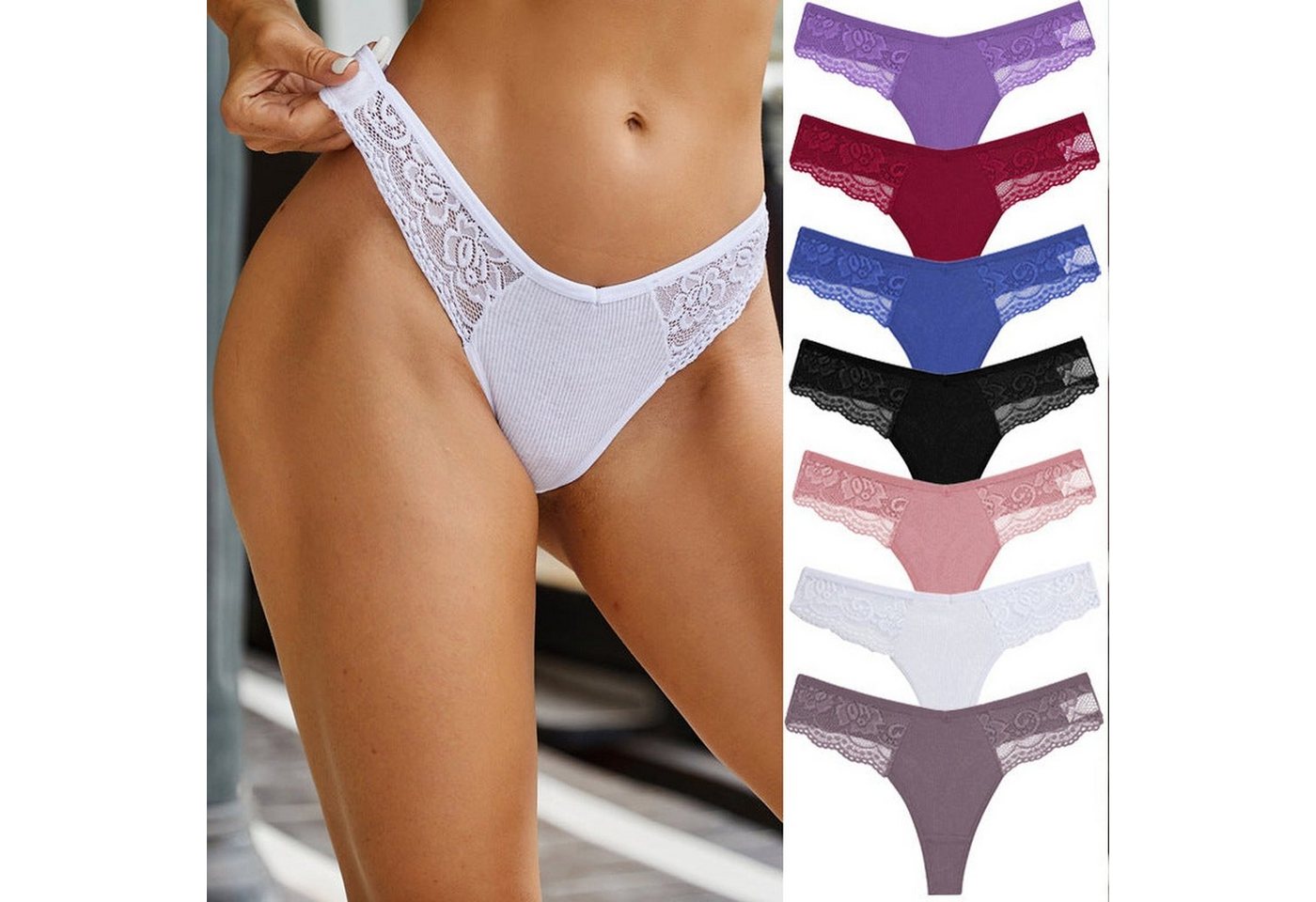 AUKUU Slip Baumwoll Baumwoll Slip für Damen sexy reiner Lust Stil niedriger V Taillen Splicing Tanga von AUKUU