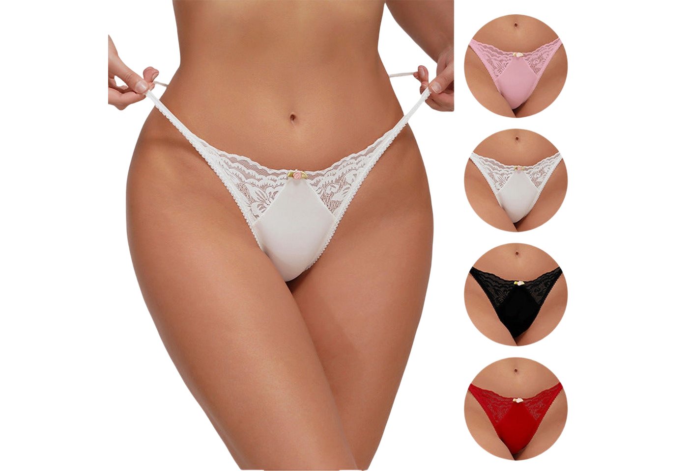 AUKUU Slip Bequeme Bequeme einfache und sexy nahtlose Damenunterwäsche für Damen Spitzen Tanga Damenunterwäsche von AUKUU