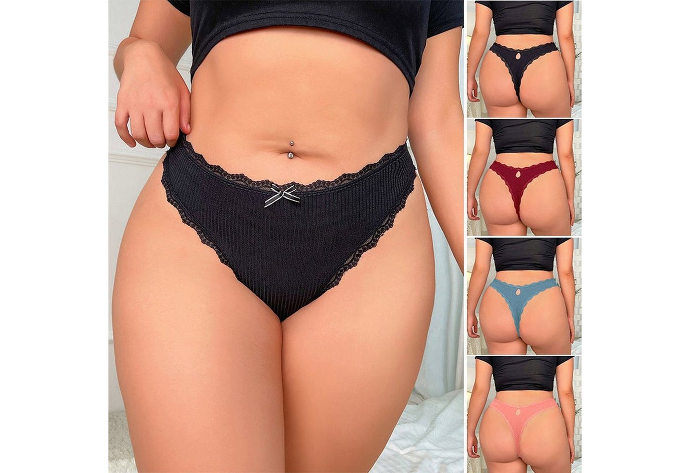 AUKUU Slip Damen Damen Slip aus reiner Baumwolle Schrittspitze atmungsaktiv nahtlos niedrige Taille große Unterwäsche von AUKUU