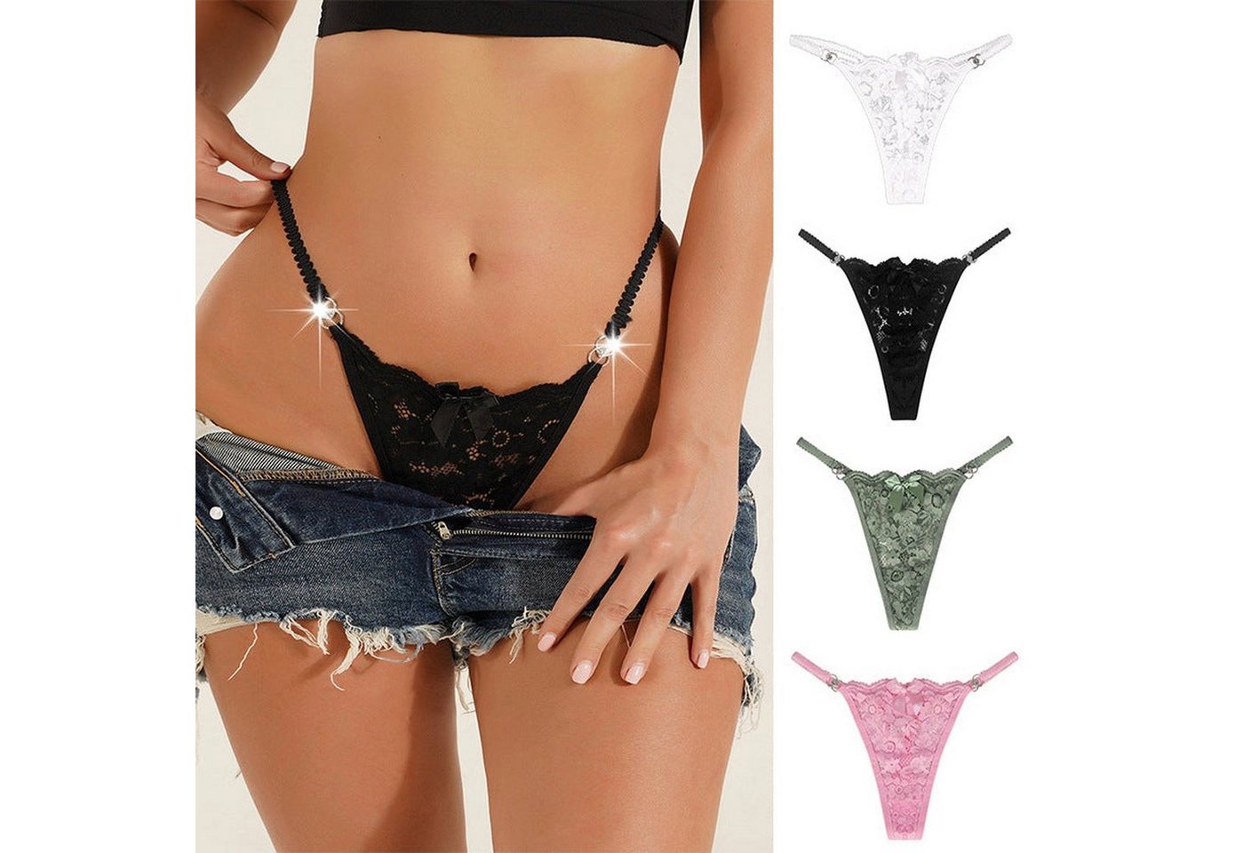 AUKUU Slip Frühling Frühling reine Lust Stil Spitze Unterwäsche Mode sexy Tanga Damen große Größe sexy Unterwäsche von AUKUU