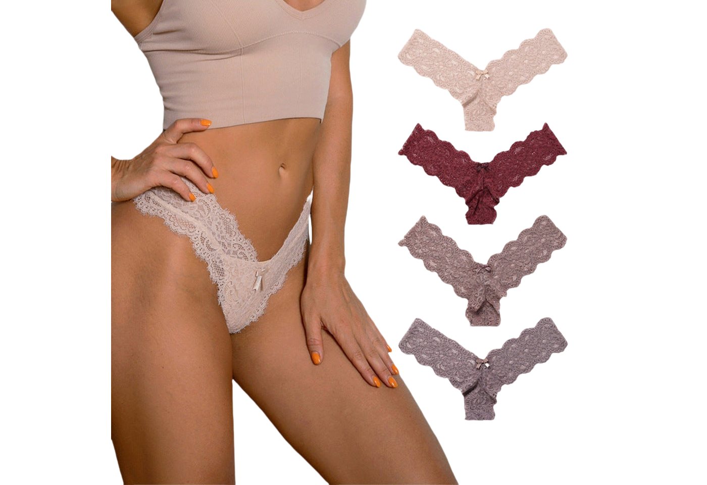 AUKUU Slip Sexy Sexy Spitze sexy durchsichtige Baumwoll Unterwäsche im Schritt große Damen Sport Fitness Tanga Unterwäsche von AUKUU