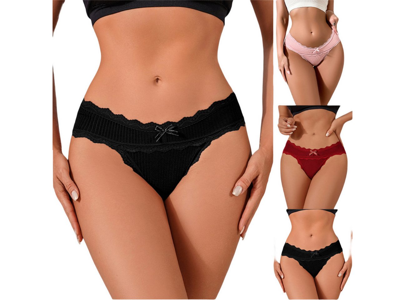 AUKUU Slip Sexy Sexy Spitzen Damenunterwäsche halbhüftbedeckender gerippter Slip für Damen von AUKUU