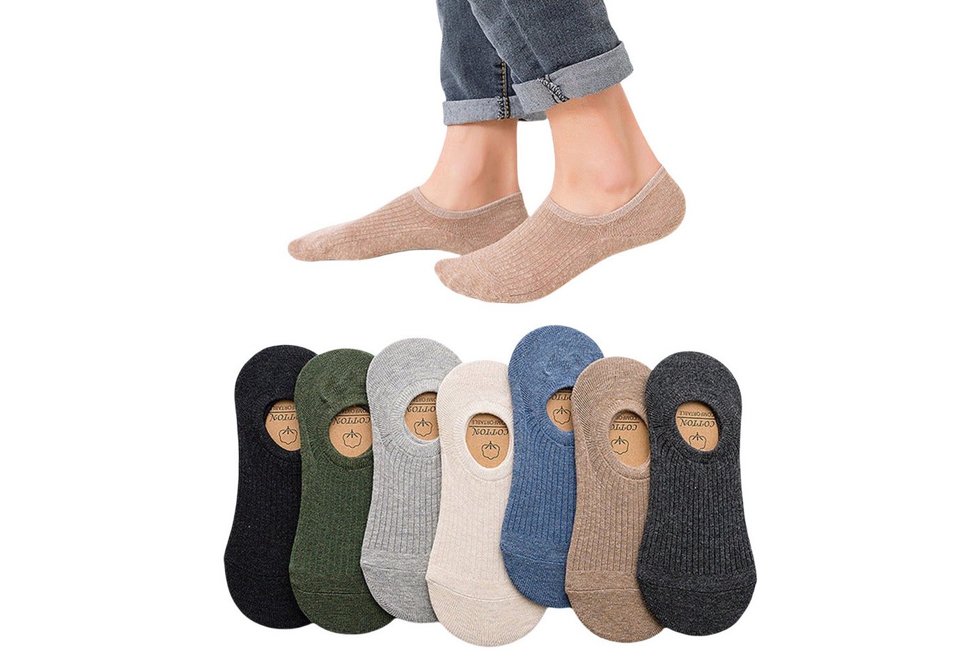 AUKUU Socken Socken Socken Herren Sommersocken dünne Bootssocken atmungsaktive Sommer rutschfeste flache Socken von AUKUU