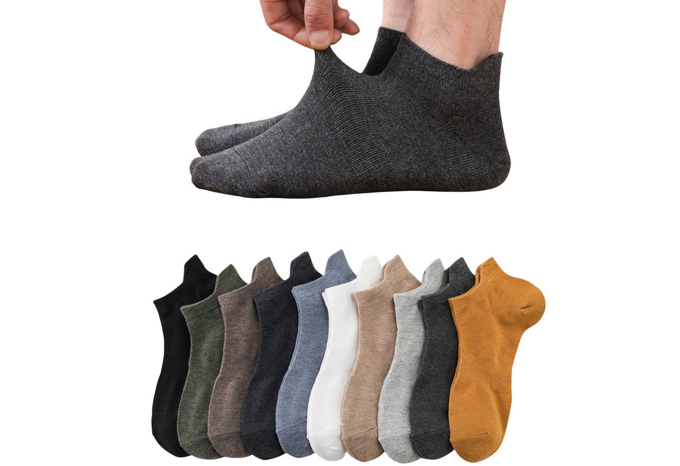 AUKUU Socken Socken Socken Herren Sommersocken dünne Bootssocken atmungsaktive Sommer rutschfeste flache Socken von AUKUU