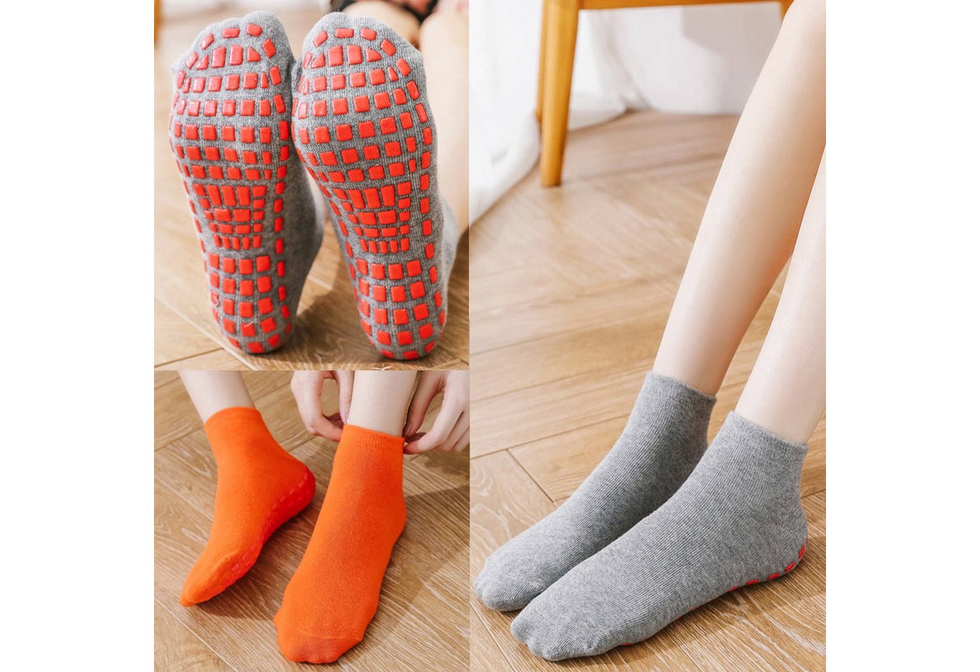 AUKUU Socken Socken Socken für Männer und Frauen Unisex Klebe Anti Rutsch Bodensocken 6 Paar Yoga Socken für Erwachsene zu Hause von AUKUU