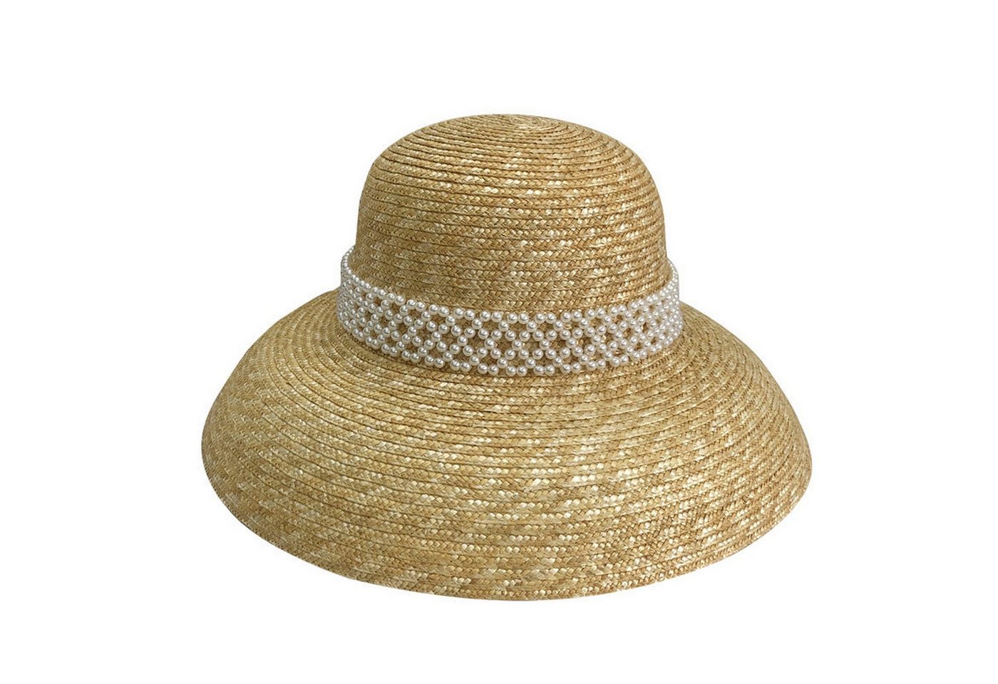 AUKUU Sonnenhut Perle Perle große Krempe Strohhut Damen Sommer Mode Sonnenschirm Retro Hepburn Meer Strand große Krempe Sonnenhut von AUKUU