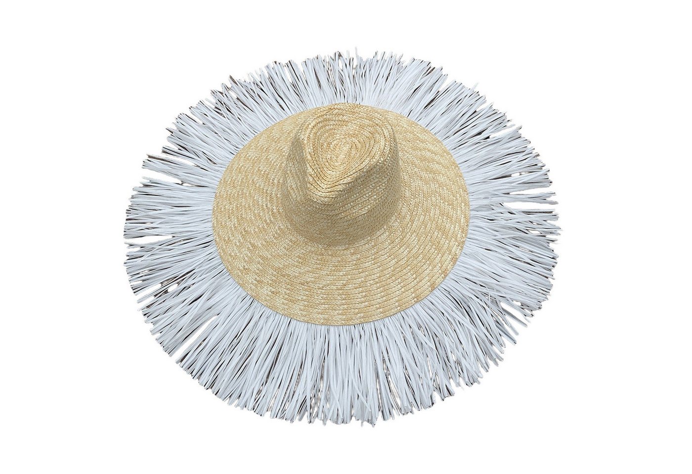 AUKUU Sonnenhut Stroh Stroh Sirene Strohhut Hairy Edge Big Brim Beach Hat Damen Sommer Sonnenschutz Sonnenhut von AUKUU