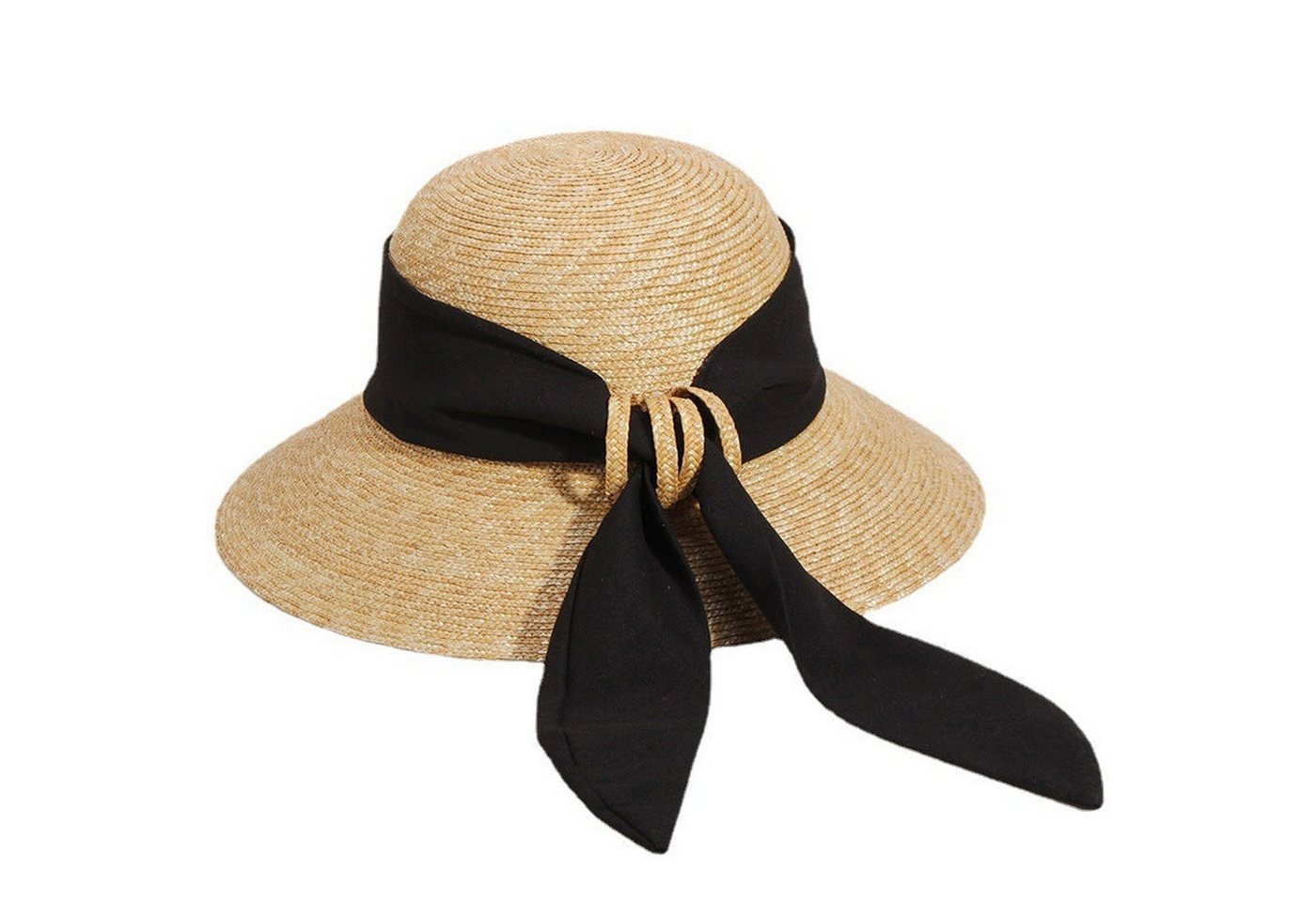 AUKUU Sonnenhut Strohhut Strohhut für Damen eleganter Stroh Strandhut mit Band großer Krempe Urlaubsreise Sonnenhut von AUKUU