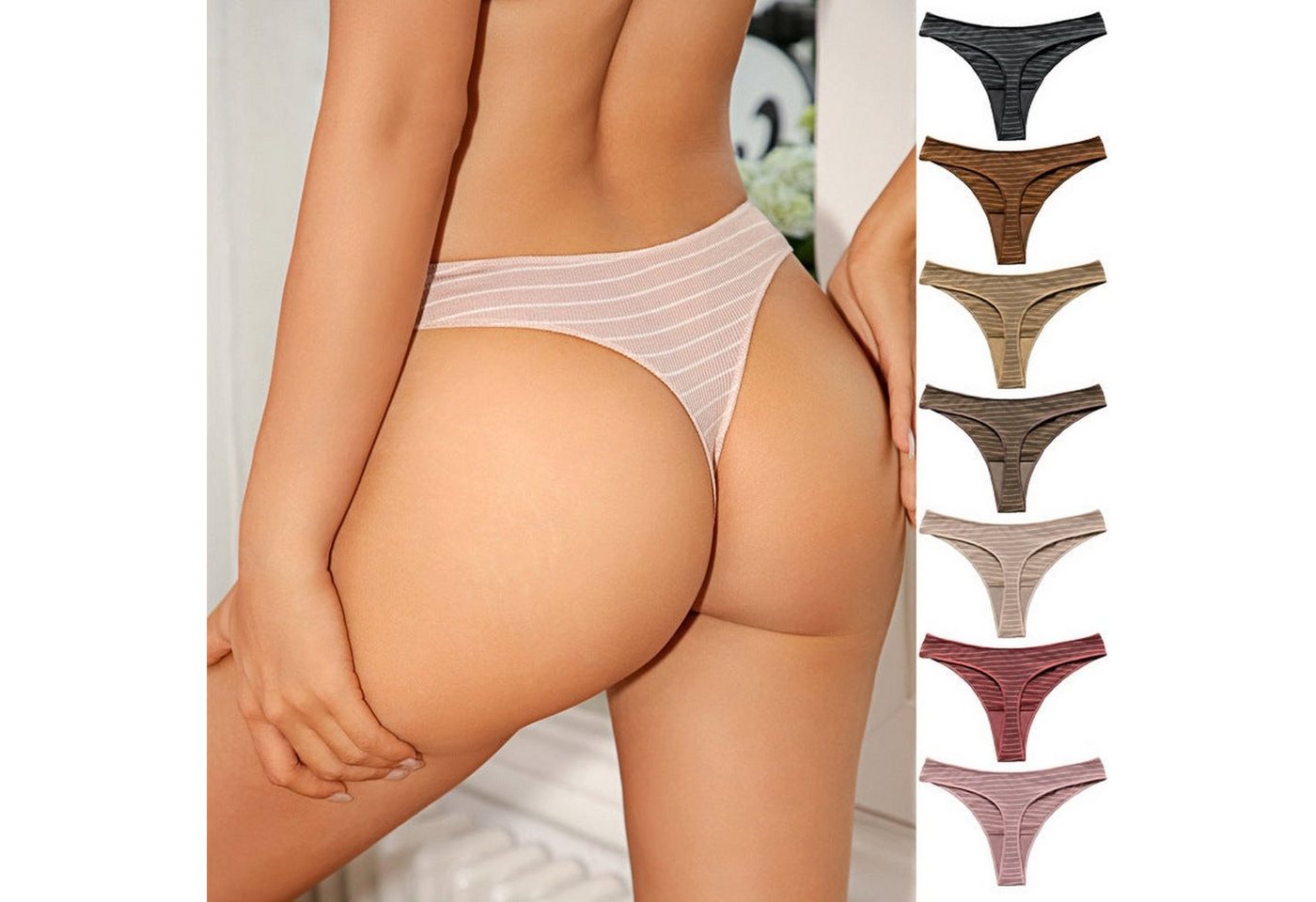 AUKUU Taillenslip Exquisite Exquisite gestreifte weiche hautfreundliche Mädchen-Unterwäsche sexy T-Hosen Sport unsichtbare große von AUKUU