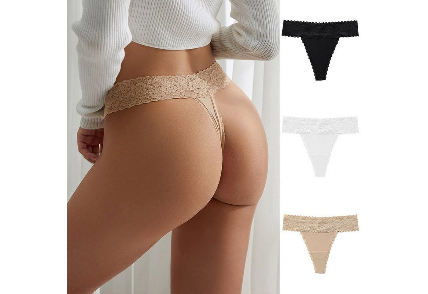 AUKUU Taillenslip Unterwäsche Unterwäsche Spitze Taille Nähte nahtlos Yoga Sport Mädchen Unterwäsche sexy T-Hosen atmungsaktiv schnell trocknend von AUKUU