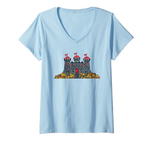 Damen Edinburgh Schottland Stadtflagge T-Shirt mit V-Ausschnitt Damen Edinburgh Schottland Stadtflagge T-Shirt mit V-Ausschnitt von AULD REEKIE -- EDINBURGH SCOTLAND