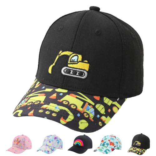 AUNGCSHE Baseballkappe Cartoon Design Cap, Verstellbare Snapback Kinder, Sommerhut Kinder Cap, Geeignet für Schule, Reisen, Camping, Strand(Schwarz) von AUNGCSHE