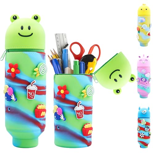 AUNGKWANG Kawaii Federmäppchen Frosch, 2 in 1 Stand Mäppchen mit Reißverschluss, Niedliches Cartoon Tier Federmappe, Künstler Federmäppchen, Niedliche Schulbedarf, für Schülerin Teenager AUNGKWANG Kawaii Federmäppchen Frosch, 2 in 1 Stand Mäppchen mit Reißverschluss, Niedliches Cartoon Tier Federmappe, Künstler Federmäppchen, Niedliche Schulbedarf, für Schülerin Teenager von AUNGKWANG