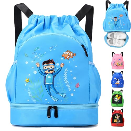 AUNGKWANG Sporttasche Junge, Junge Schwimmtasche Kinder, Rucksack Schwimmen Kinder, 30 * 16 * 42 Cm Junge Schwimmrucksack fur Junge Schwimmstrand Einkaufssack von AUNGKWANG