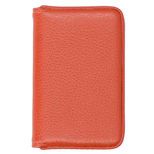 AUNMAS Leder Visitenkartenetui für Männer und Frauen, Visitenkartenetui, mit Magnetschnalle, Brieftasche Kreditkarten-ID-Etui/Halter(Orange) von AUNMAS