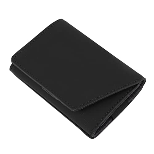 Minimalistische Brieftasche, Faltbarer Schmaler Vordertaschen Lederhalter Multifunktionaler Kompakter Visitenkartenhalter für Männer und Frauen Im Büro (Schwarz) von AUNMAS