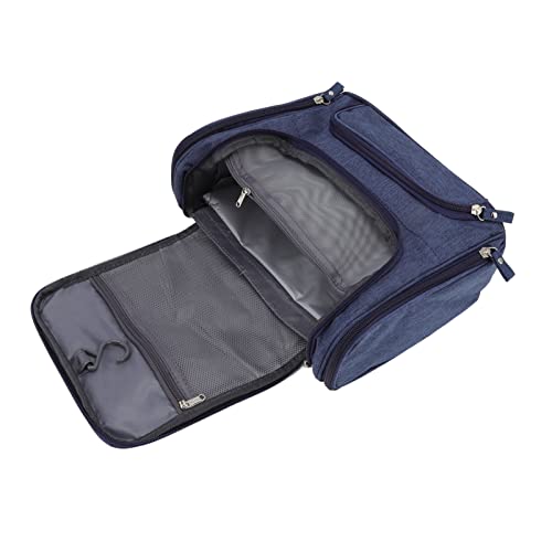 Reise-Kulturbeutel, 300D, Reise-Kulturbeutel, Kulturbeutel, Kationischer Make-up-Organizer, Make-up-Tasche, Schlafsaal für Damen und Herren, Hautpflegebürsten (Navy blau) von AUNMAS