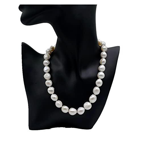 AUOQKQUT Ketten für Damen Große Partikel-Barock-Perlenkette, weiße Naturperle, unregelmäßige Form, Durchmesser 12-13 mm, liebevolle Damen-Perlenkette erfüllen Mode-Accessoires(Size:6 1/8) von AUOQKQUT