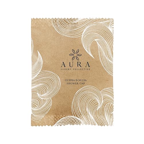 Aura Luxury Collection ® Wasserdichte Einweg-Haargummis für die Dusche in Einheitsgröße mit elastischem Flow-Pack aus 100% recyceltem Papier (500) von AURA LUXURY COLLECTION