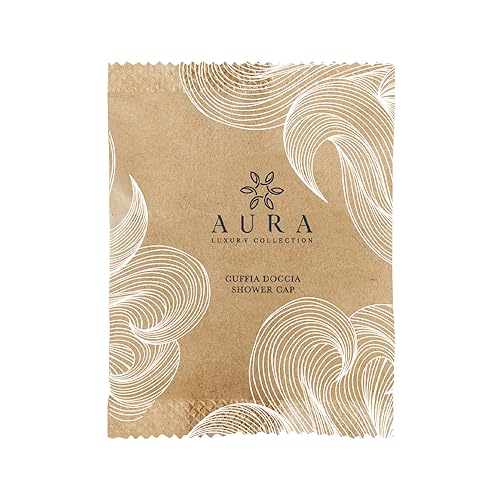 Aura Luxury Collection ® Wasserdichte Einweg-Haargummis zur Verwendung in der Dusche Einheitsgröße mit elastischem Flow-Pack aus 100% recyceltem Papier (200) von AURA LUXURY COLLECTION