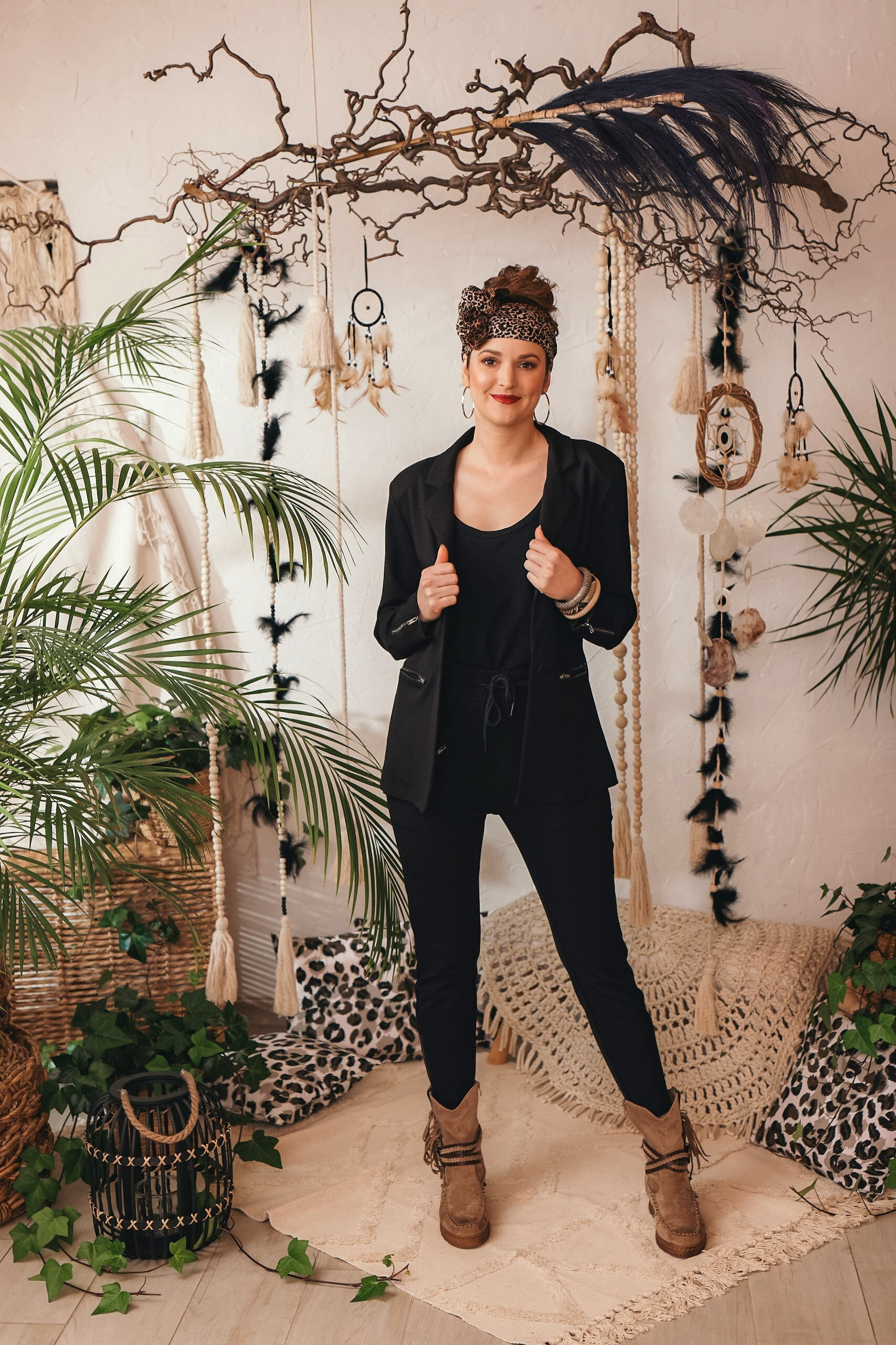 Blazer Schwarz Mode Hosenanzug Damen Stretch Damenmode Casual Anzug Reißverschluss Business Limitierte Edition von AURADAMOR