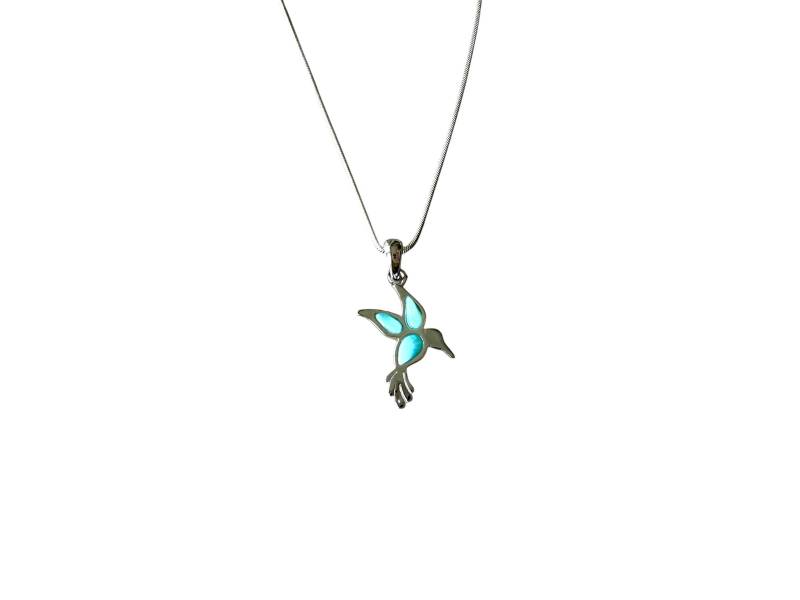 Larimar Silber Anhänger, Blauer Edelstein-Anhänger, Blüte Anhänger Silber, Kettenanhänger Hellblau, Atlantisstein von AURAEDELSTEIN