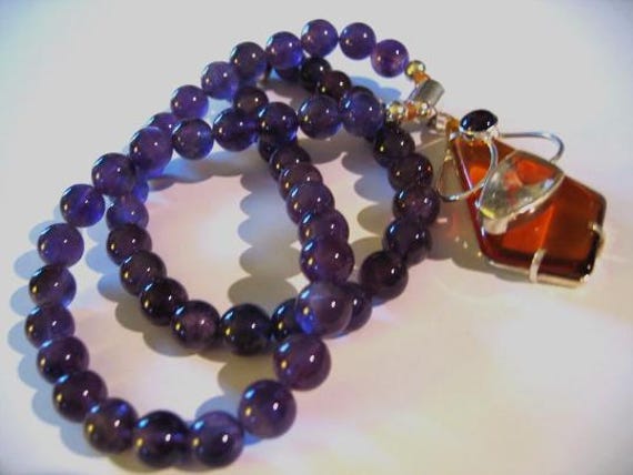 Unikat Anhänger Und Amethyst Halskette in Silber Designer Gesetzt Unikat Anhänger Und Amethyst Halskette in Silber Designer Gesetzt von AURANABAZAAR