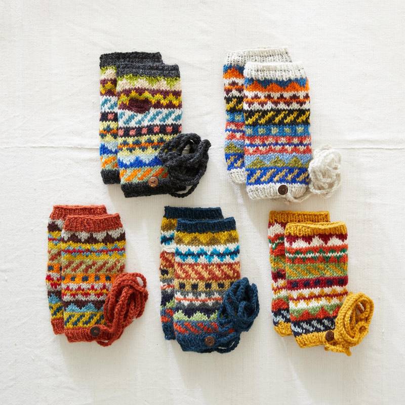 Fair-Trade Öko-Armstulpen Pulswärmer Schurwolle von AURAQUEDesign