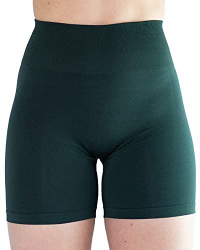 AUROLA Damen Athletic Shorts Hohe Taille Laufshorts Sportlich Kurz Gym Elastische Workout Shorts, Ponderosa Green, Klein von AUROLA