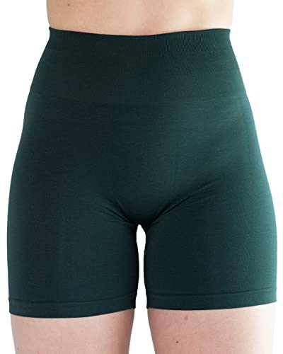 AUROLA Damen Athletic Shorts Hohe Taille Laufshorts Sportlich Kurz Gym Elastische Workout Shorts, Ponderosa Green, Mittel von AUROLA