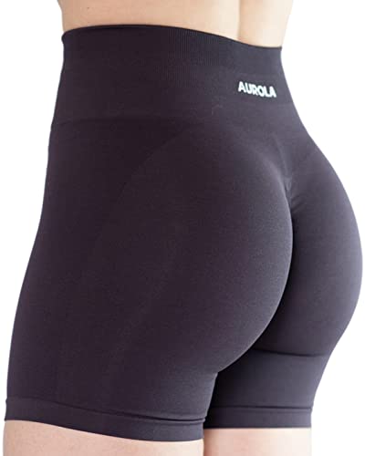 AUROLA Damen Athletic Shorts Hohe Taille Laufshorts Sportlich Kurz Gym Elastische Workout Shorts, Weinrot, X-Klein von AUROLA