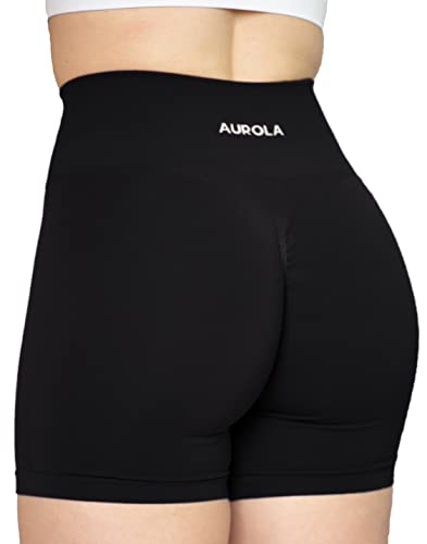 AUROLA Damen Athletic Shorts Hohe Taille Laufshorts Sportlich Kurz Gym Elastische Workout Shorts, schwarz, Klein AUROLA Damen Athletic Shorts Hohe Taille Laufshorts Sportlich Kurz Gym Elastische Workout Shorts, schwarz, Klein von AUROLA