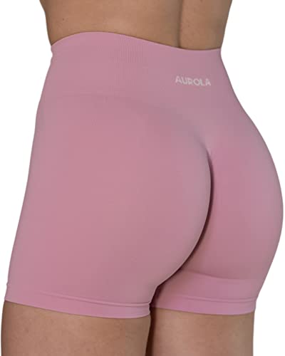 AUROLA Kollektion Dream Workout Shorts für Frauen Scrunch Nahtlose weiche Fitness-Shorts mit hoher Taille,Mauve Mist,M von AUROLA