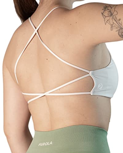 AUROLA Damen Yoga Sport-BHS Fitness Bustier Rückenfrei mit Trägern Workout Running Bra Yoga BH Bra Crop Tops von AUROLA