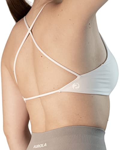 AUROLA Damen Yoga Sport-BHS Fitness Bustier Rückenfrei mit Trägern Workout Running Bra Yoga BH Bra Crop Tops von AUROLA