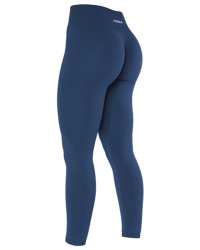 AUROLA Dream Collection Workout-Leggings für Damen, hohe Taille, nahtlos, Scrunch, athletisch, Laufen, Fitnessstudio, Fitness, Marineakademie, S von AUROLA