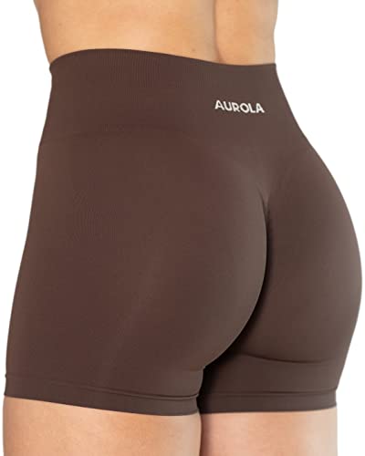 AUROLA Kollektion Dream Workout Shorts für Frauen Scrunch Nahtlose weiche Fitness-Shorts mit hoher Taille,Java Coffee,S von AUROLA