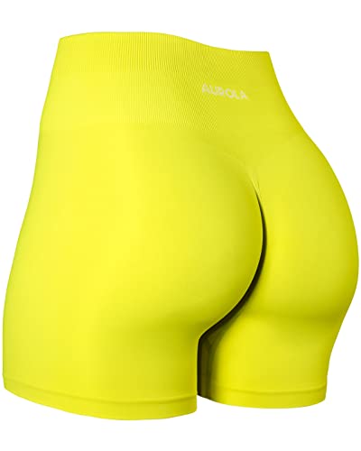 AUROLA Workout-Shorts für Damen, nahtlos, weich, glatt, für Fitnessstudio, Yoga, Stretch, aktive Shorts, Nachtkerze, Klein von AUROLA