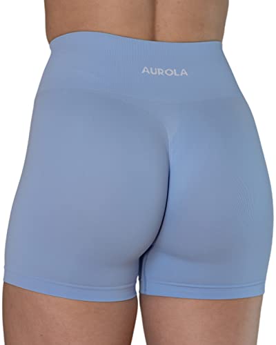 AUROLA Kollektion Dream Workout Shorts für Frauen Scrunch Nahtlose weiche Fitness-Shorts mit hoher Taille,Serenity Blue,XS von AUROLA