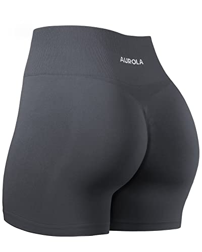 AUROLA Kollektion Dream Workout Shorts für Frauen Scrunch Nahtlose weiche Fitness-Shorts mit hoher Taille,Asphalt Grey,S von AUROLA