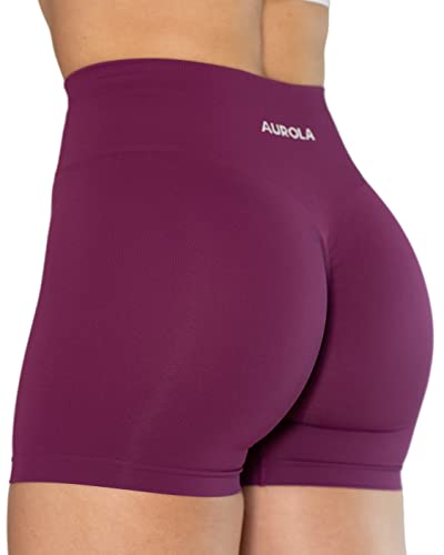 AUROLA Kollektion Dream Workout Shorts für Frauen Scrunch Nahtlose weiche Fitness-Shorts mit hoher Taille,Magenta,S von AUROLA