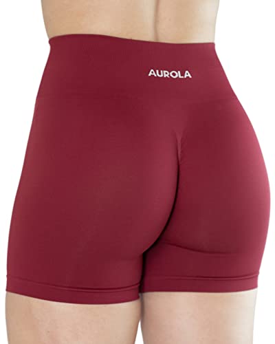 AUROLA Kollektion Dream Workout Shorts für Frauen Scrunch Nahtlose weiche Fitness-Shorts mit hoher Taille,Tibetan Red,M von AUROLA