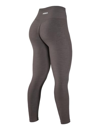 AUROLA Dream Marl Workout-Leggings für Damen, nahtlos, Scrunch, hohe Taille, Fitnessstudio, aktive Hose, Mokka, S AUROLA Dream Marl Workout-Leggings für Damen, nahtlos, Scrunch, hohe Taille, Fitnessstudio, aktive Hose, Mokka, S von AUROLA