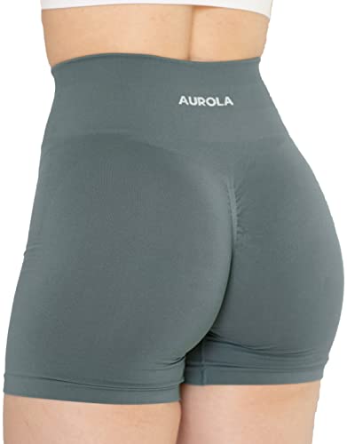 AUROLA Intensify Workout Shorts für Frauen Nahtlose Scrunch Short Fitnessstudio Yoga Laufen Sport Aktive Übung Fitness Shorts(L,Eucalyptus) von AUROLA