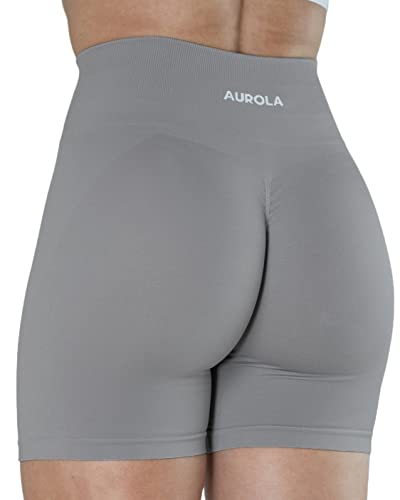 AUROLA Intensify Workout Shorts für Frauen Nahtlose Scrunch Short Fitnessstudio Yoga Laufen Sport Aktive Übung Fitness Shorts(M,Sliver Sconce) von AUROLA