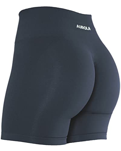 AUROLA Intensify Workout Shorts für Frauen Nahtlose Scrunch Short Fitnessstudio Yoga Laufen Sport Aktive Übung Fitness Shorts(S,Black Marl) von AUROLA